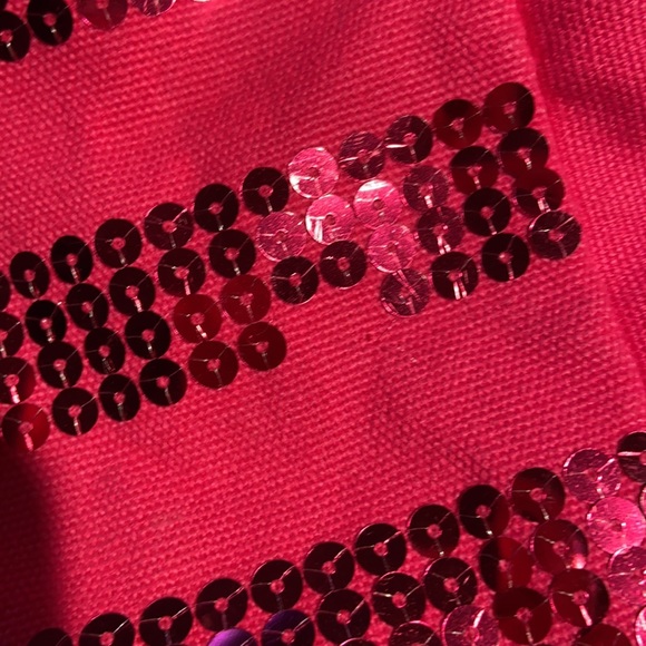 Victoria’s Secret sequin canvas Shoulder tote overnight beach gym bag - Picture 12 of 14